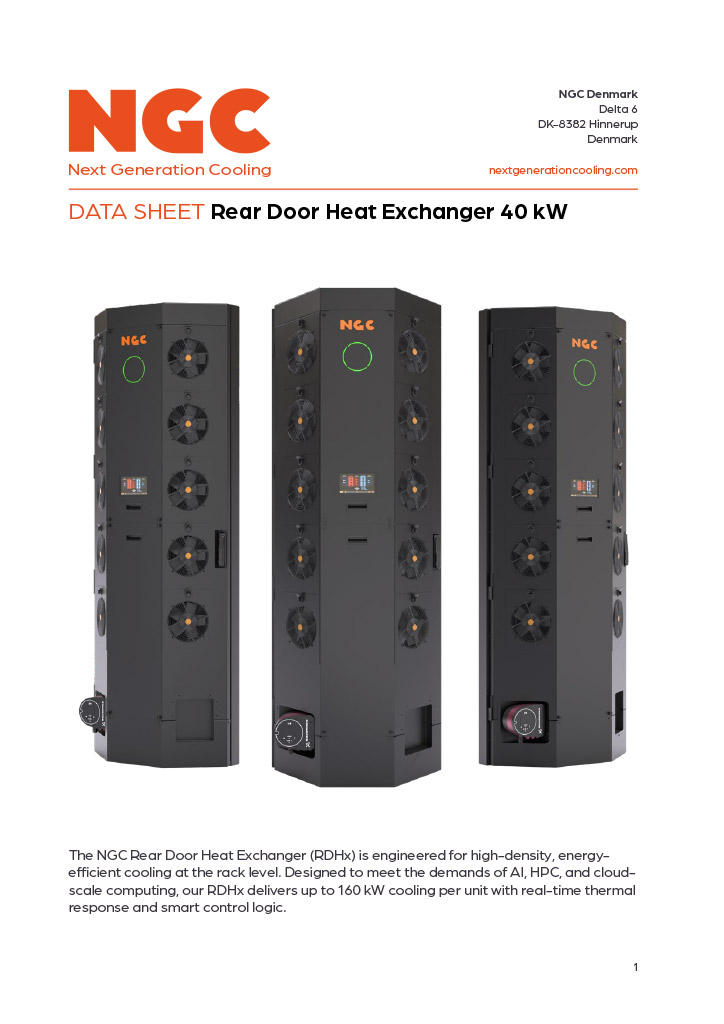 Stulz Rdhx Cooling RDHx & CDU Technical Data Sheets | Next Generation Cooling